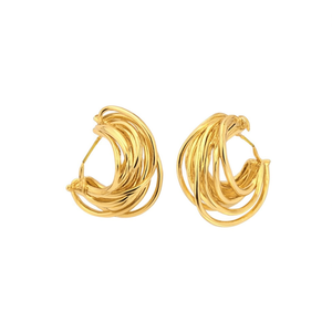 E3692 Orecchini a cerchio in oro bianco per donna, gioielli alla moda in lega trendy - Product Image 1