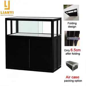 低价便携式玻璃铝展柜展示柜，用于贸易展览展示柜