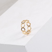 Bague Nid d'Abeille, Bague de Fiançailles, Bague de Mariage, Bague Empilable, Bague de Pouce Unique, Bijou Tendance et Mignon pour Femmes et Hommes