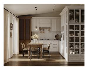 התאמה אישית עץ אלון לבן עץ מלא סגנון שייקר מטבח ארון דלתות עיצוב מלא - Product Image 2