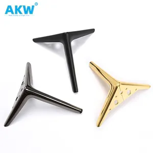 Akw harga termurah Y bentuk TV kabinet meja kopi kaki dasar matt hitam 15cm sofa logam kaki furnitur