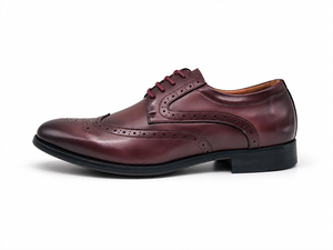 Zapatos Oxford Brogue de Vestir para Hombre, Color Borgoña, con Cordones, Suela de Goma, Punta en Pico, de Cuero Genuino, para Oficina, Carrera, Boda, Venta al Por Mayor - Product Image 3