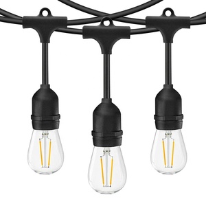 Weatherproof Ngoài Trời Led Patio Chuỗi Lights 48ft 15 Treo Ổ Cắm 2 Wát Led S14 <span class=keywords><strong>Dimmable</strong></span> Vintage Edison Ánh Sáng Bulb Đối Với Sân Sau - Product Image 2