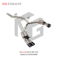 Audi S4 S5 B9 3.0T için ING Paslanmaz Çelik Egzoz, Yüksek Kaliteli Valvetronic Egzoz Oto Performans Parçaları ile Valfli Susturucu