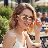 Nouvelles lunettes de soleil œil de chat tendance pour femmes et hommes, design de marque, style vintage Y2K, luxe unique, avec charnière métallique