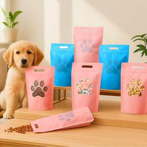 Bolsas de Sellado Térmico con Ventana Impresas Personalizadas de Alta Calidad, Bolsas de Embalaje de Grado Alimenticio a Prueba de Olores para Alimentos para Mascotas, MOQ Bajo - Product Image 1