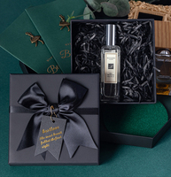 Vendita calda scatola di imballaggio regalo di carta di cartone nero con nastro di prua carta di lusso imballaggio sacchetti di carta scatole di carta per regali
