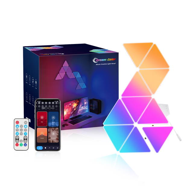 CL Lighting Online Store Supplier Smart Home Night Lamp Sync Music Triangle Led Light for Bedroom, Living Room, Game Room