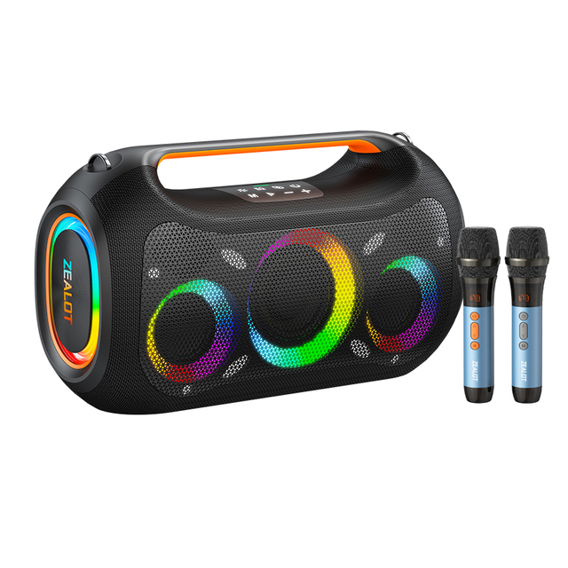 Latest Original Zealot ZE51M 250W Portable Outdoor Party Karaoke Speaker Microphone RGB Light BT Wireless APP Control Computer