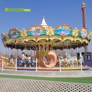 Công viên giải trí hiện đại thiết bị công viên chủ đề đu quay vui vẻ đi vòng Luna Park Carnival sang trọng Carousel đi xe để bán