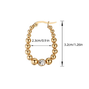 Aretes Resoul de Acero Inoxidable Chapados en Oro de 18k, Aretes de Cristal para Mujer, Resistentes al Deslustre y al Agua - Product Image 5