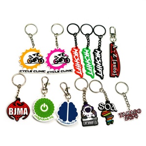 Wholesale Promotional Gift Customised Keyring Ring Key Chains Designer Logo 3D/2D Soft Rubber PVC Keychain Custom - Product Image 2