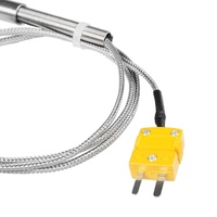 Sonde de capteur de température de gaz d'échappement en acier inoxydable de Type K 1300 °C avec prise mâle coudée 1/8 ''NPT Support ODM personnalisé