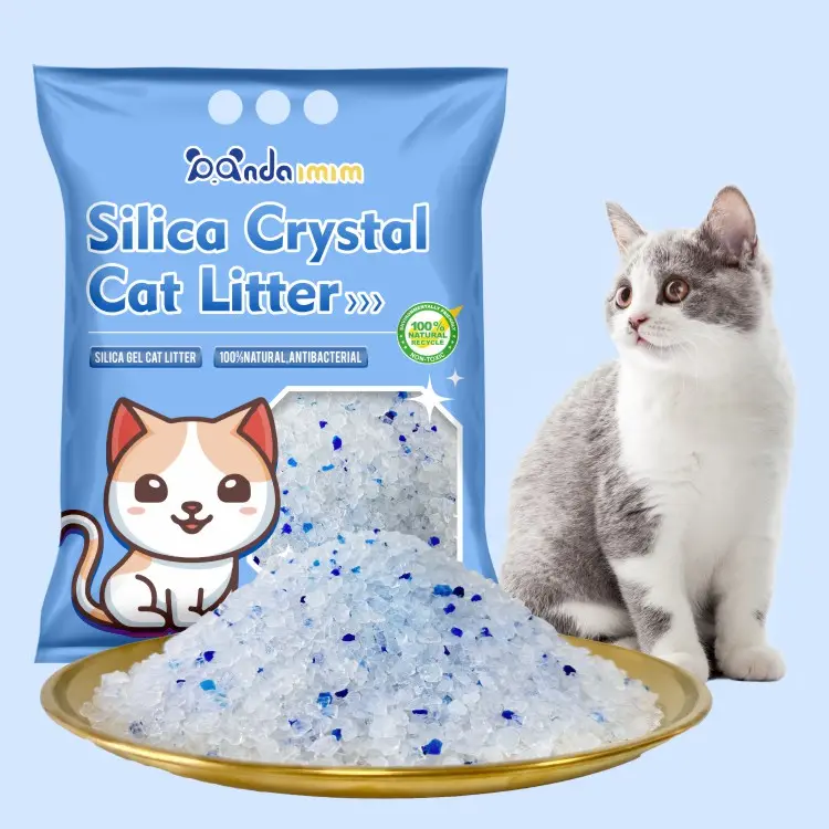 Desodorante higiênico não-aglomerante cristais absorventes gato maca Litiere pour chat en silicone Silica Gel gato areia