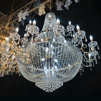 Lustre en cristal doré de style européen Maria Theresa pour mariage, hôtel, salon, lampe suspendue de luxe