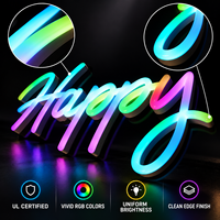 Adaptateur d'alimentation pour enseigne néon personnalisée RGB, garantie 5 ans, néon LED acrylique, changement de couleur, télécommande
