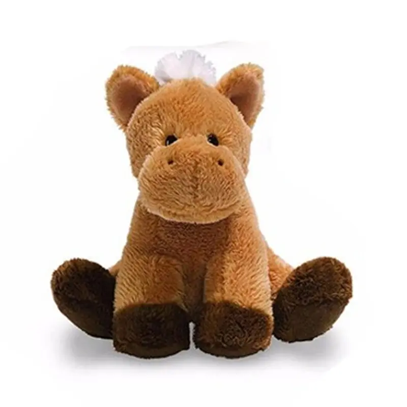 2023 Mini Plush Horse Toy Party Favors Realistic Stuffed Horses Stuffed Animal Brown Nose Soft Toy