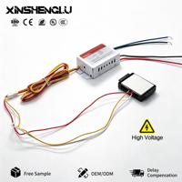 Interrupteur à capteur tactile capacitif haute tension 220V 500W pour miroir LED avec variateur d'intensité et alimentation, prise ES/US
