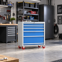 Armoire à outils mobile robuste en acier à quatre, cinq ou six tiroirs, avec panneau perforé en option, pour garage, atelier, usine, réparation (OEM/ODM)