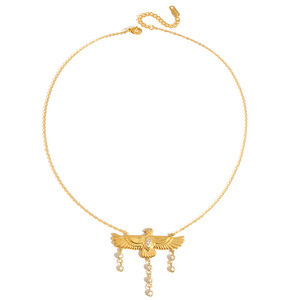 Collier Pendentif Aigle Plaqué Or 18K Zircon Acier Inoxydable Bijoux Femme Accessoire de Mode pour Fête - Product Image 5