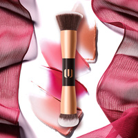 Pinceau cosmétique synthétique double embout personnalisé pour fond de teint et contouring, applicateur 2-en-1