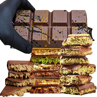 Pâte de pistache OEM de Dubaï, chocolat artisanal exotique en gros, collations au chocolat halal végétariennes, célèbre chocolat Kataifi