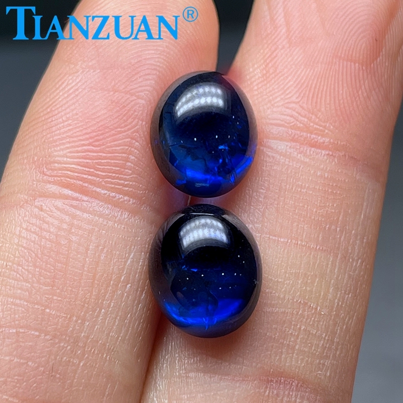 Saphir Bleu Synthétique Ovale - 4,30 Carats - Dimensions 10,50 X 8,59 Mm - Qualité Excellente