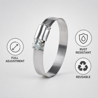 Colliers de serrage à vis sans fin de type américain en acier inoxydable 304 SS, réglables, pour l'automobile, vente en gros, fournisseur d'usine