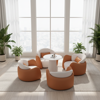Ensemble de canapés de bureau en similicuir, ensemble de 4 fauteuils de réception, chaise longue bicolore, mobilier de salon pour entreprises et maisons