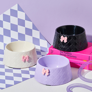 <b>Bow</b>-Knot Neck-Protecting Pet Bowl - Anti-Slip <b>Large</b> Capacity Wholesale - Product Image 6