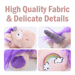 Düşük Minimum Sipariş Adedi Sevimli Çevre Dostu Unicorn Kalp Atışı Sıcak Yumuşak Peluş Köpek Uyku Sakinleştirici Yavru İnteraktif Oyuncak Günlük Kullanım Evcil Hayvan Kaygı Giderici - Product Image 3