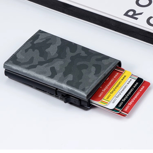 กระเป๋าสตางค์แบบป๊อปอัพหนัง PU ลายพรางสีตามสั่ง พร้อมกลไกป้องกัน RFID และแม่เหล็ก  แบบพับสามตอน  พร้อมช่องใส่บัตรอะลูมิเนียม - Product Image 6