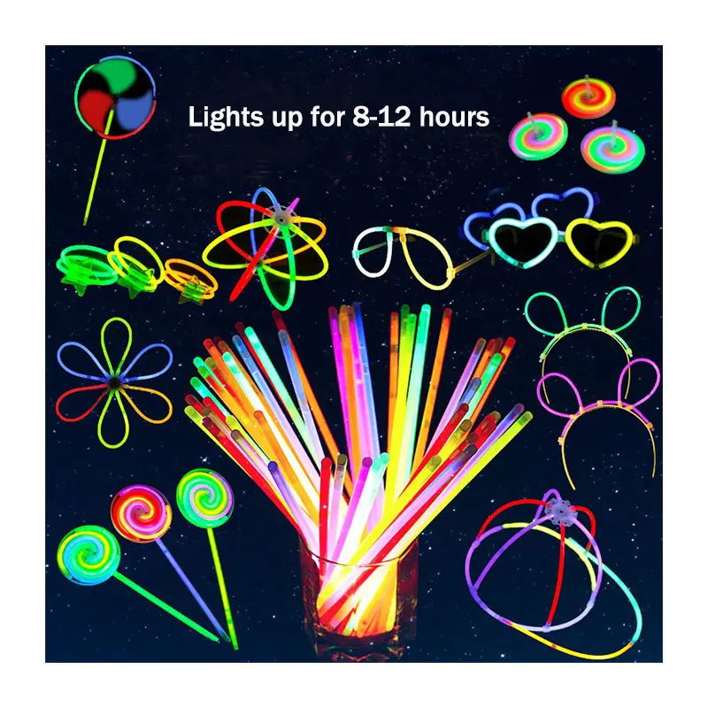 LUCKY 100pcs one tube concert glow sticks glasses flower bracelet toys light stick