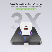 Adaptateur secteur USB C PD 20W avec prise UK, chargeur super rapide Type C avec câble et emballage pour iPhone Xiaomi OPPO