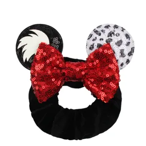 2021 New Arrival Mouse Ear Girl's Velvet Scrunchies Fashion Winter Women Hair bands Handmade Hair Accessories Headwear