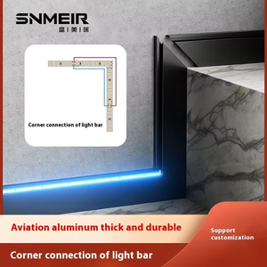 Lega di alluminio LED luce luminosa battiscopa Foshan materiali da costruzione accessori lampada solco battiscopa edificio - Product Image 6