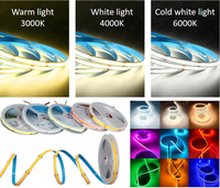 Tira de LED RGB Flexible a Prueba de Agua, PCB de 9W 12W, Luz de Tira LED COB, 12v 5v 5 Metros, Tira de LED COB RGBW