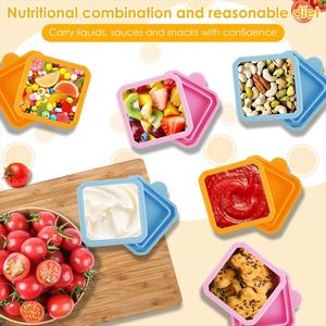 Portable Reusable Cartoon Silicone Salad <b>Dressing</b> Container 3oz Leak-Proof Microwavable Dipping Sauce Cups Lid for School Office - Product Image 4