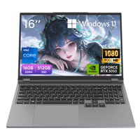 Nuovo Laptop da Gaming all'Ingrosso 16.1 Pollici 16:10 RTX3050 Intel I7-9750H 6 Core 2.6GHz GDDR6 ad Alte Prestazioni con Raffreddamento Ottimizzato, 16GB Win 11 SSD