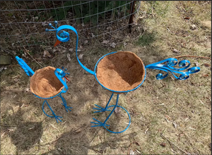 Ensemble de 2 pièces <span class=keywords><strong>Décoration</strong></span> de <span class=keywords><strong>jardin</strong></span> d'extérieur Pot de plante en <span class=keywords><strong>métal</strong></span> Artisanat Créatif Support de fleurs en paon <span class=keywords><strong>Décoration</strong></span> de <span class=keywords><strong>jardin</strong></span> - Product Image 3