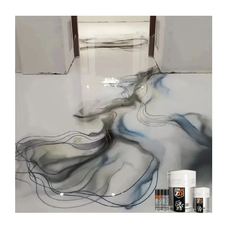 नि:शुल्क नमूना हाई ग्लॉस वाटरप्रूफ मिक्स चिपकने वाला सेल्फ-लेवल पीवीसी स्टिकर 3डी एपॉक्सी फ़्लोरिंग पेंट