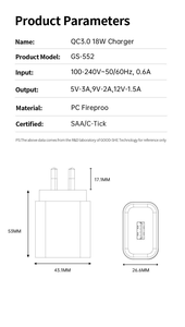 Qualcomm 3.0ชาร์จเร็วอัจฉริยะขนาด18W, อะแดปเตอร์ชาร์จเร็วสำหรับการเดินทางด้วยความเร็วสูงขนาดเล็กสำหรับ Vivo ใช้กับปลั๊กไฟแบบยุโรป - Product Image 5