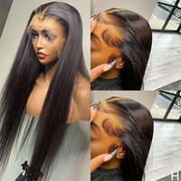 Pas cher brut indien cuticule aligné vierge Extensions de cheveux humains Bundles vendeurs pleine dentelle perruques de cheveux humains Hd dentelle frontale perruque
