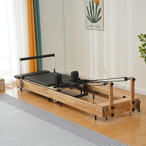 Cama de Pilates Plegable Clásica de Roble, Equipo de Entrenamiento de Pilates de Madera Personalizable, Cama de Ejercicio Plegable Portátil para el Hogar y el Estudio - Product Image 4
