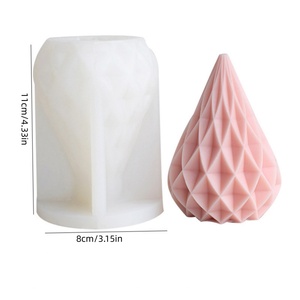 Moule en silicone conique en gros pour bougies, motif géométrique en maille, pour décoration intérieure, moule à bougies parfumées - Product Image 5