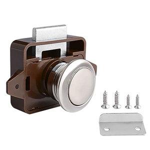 Loquets à bouton-poussoir en plastique ABS brun pour armoires, bateaux, camping-cars, caravanes, poignées de porte - Product Image 1