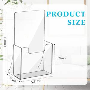 מעמד תצוגה לברושורים/עלונים/מגזינים, אקריליק שקוף מלוטש, יוקרתי, בגודל 8.5X11 אינץ', דגם TW-102 - Product Image 2