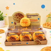 Jouet à presser souple en TPR, en forme de bloc de pâte à modeler, motif pain d'ananas croustillant, à remontée lente, simulation alimentaire, jouet anti-stress et fantaisie pour adultes
