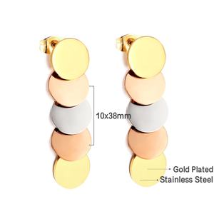 Nouvelles Boucles d'Oreilles Pendante Tendance en Acier Inoxydable Hypoallergénique Anti-ternissement, Pendentif Géométrique Unique pour Femme - Product Image 2