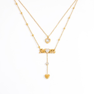Collares de Acero Inoxidable para Mujer, Joyería Sencilla y Moderna, Collar para Mamá - Product Image 1